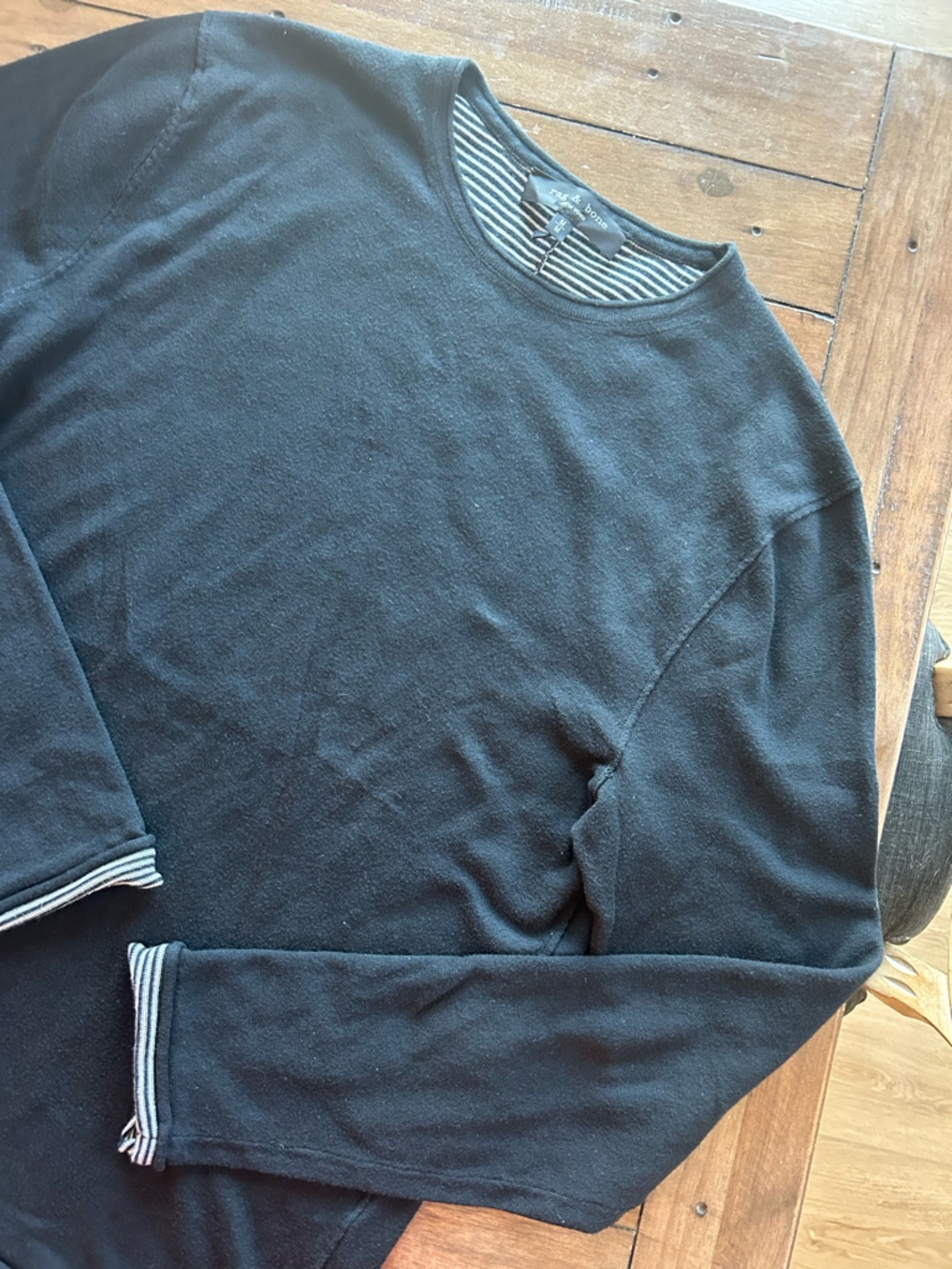 Rag & Bone Men’s Palmer Reversible Cotton Black Sweater M